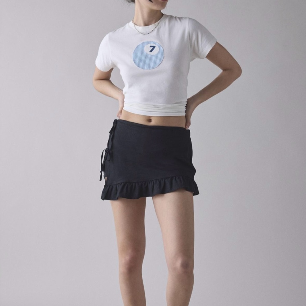 Urban Outfitters Kimchi Blue Sienna Side-Tie Wrap Ruffle Mini Skort